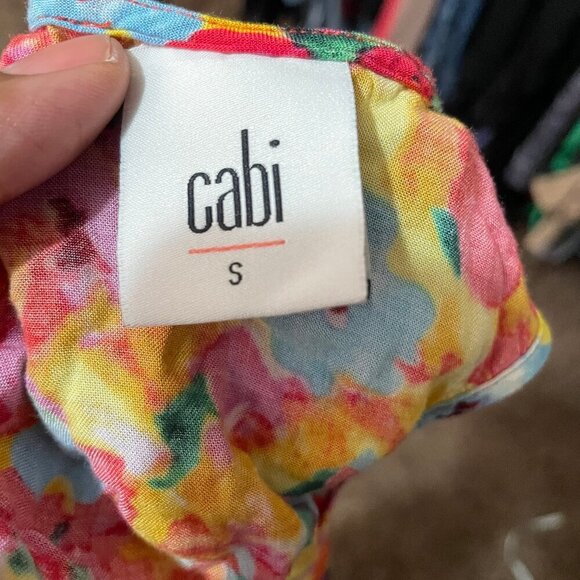 CAbi All Over Floral Watercolor Luisa Racerback Round Neck Tank Top Size Small - Picture 6 of 8